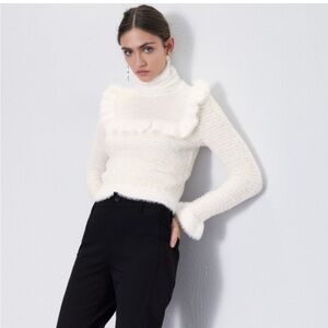 Zara White Cowl Neck Sweater